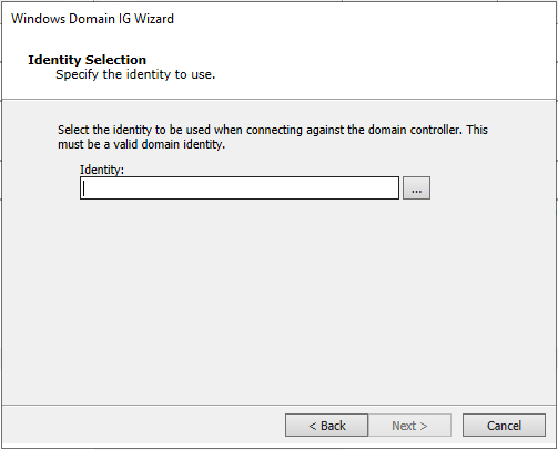 Windows Domaing IG Identity Selection